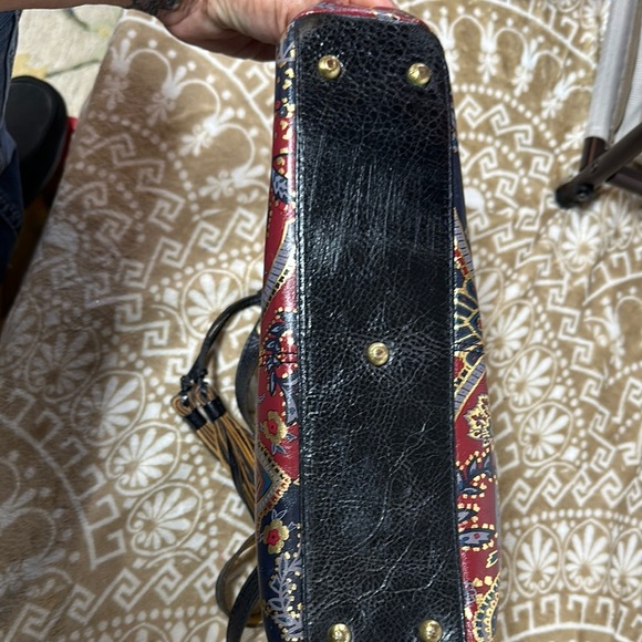 Patricia Nash Black and Red Satchel with Intricate Design - Picture 8 of 16